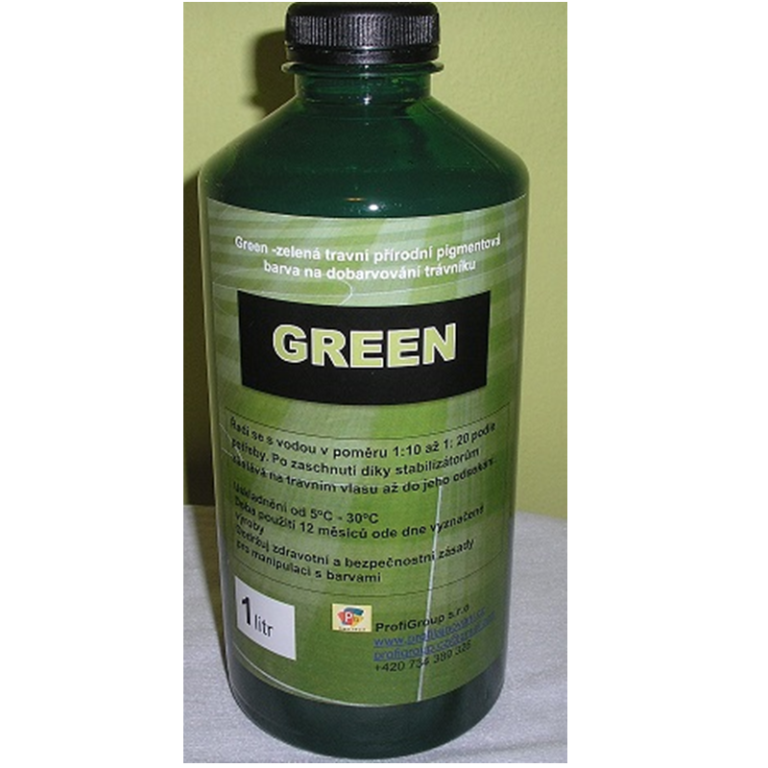Pigmentová zelená barva GREEN pro přihnojení a barvení trávníků – 1 kg balení